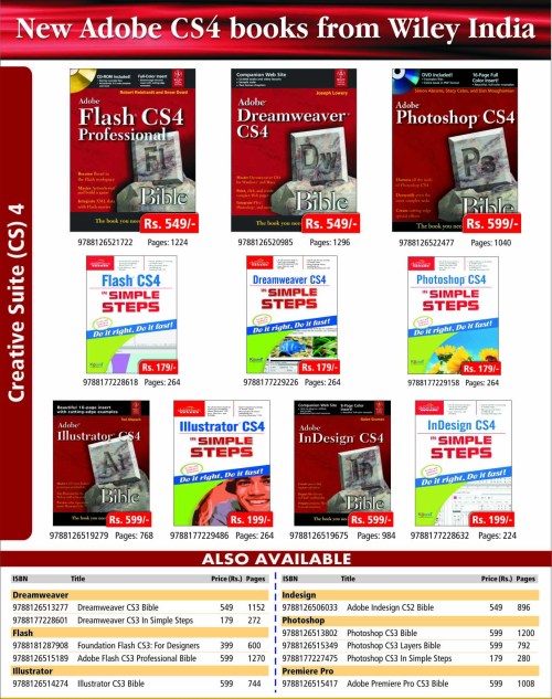 New Adobe CS4 books from Wiley India